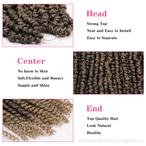 Pre twisted Curly Hair Passion Twists Synthetic Braiding Hair Extensions Passion Twist water wave Crochet Hair